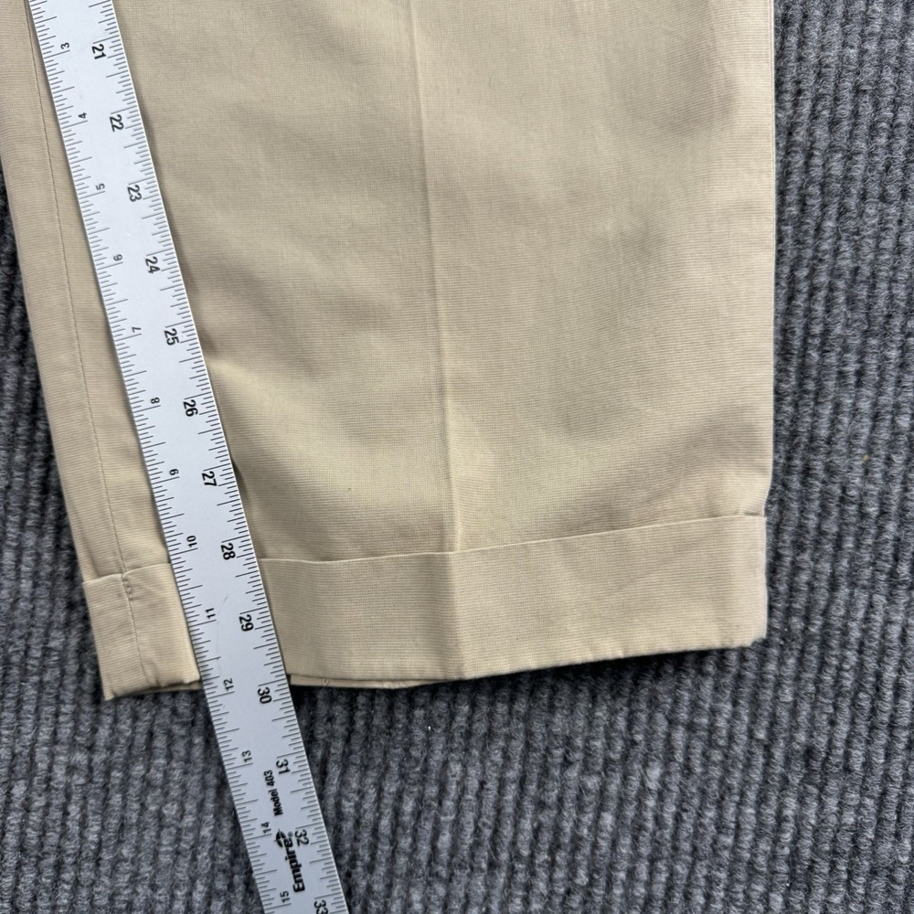 Vintage Polo Ralph Lauren Pants Men 40x30 Beige Cotton Pleated Wide Leg Preppy - Picture 5 of 10